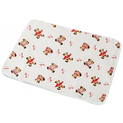 Breathable cotton cartoon waterproof baby changing pad with various patterns