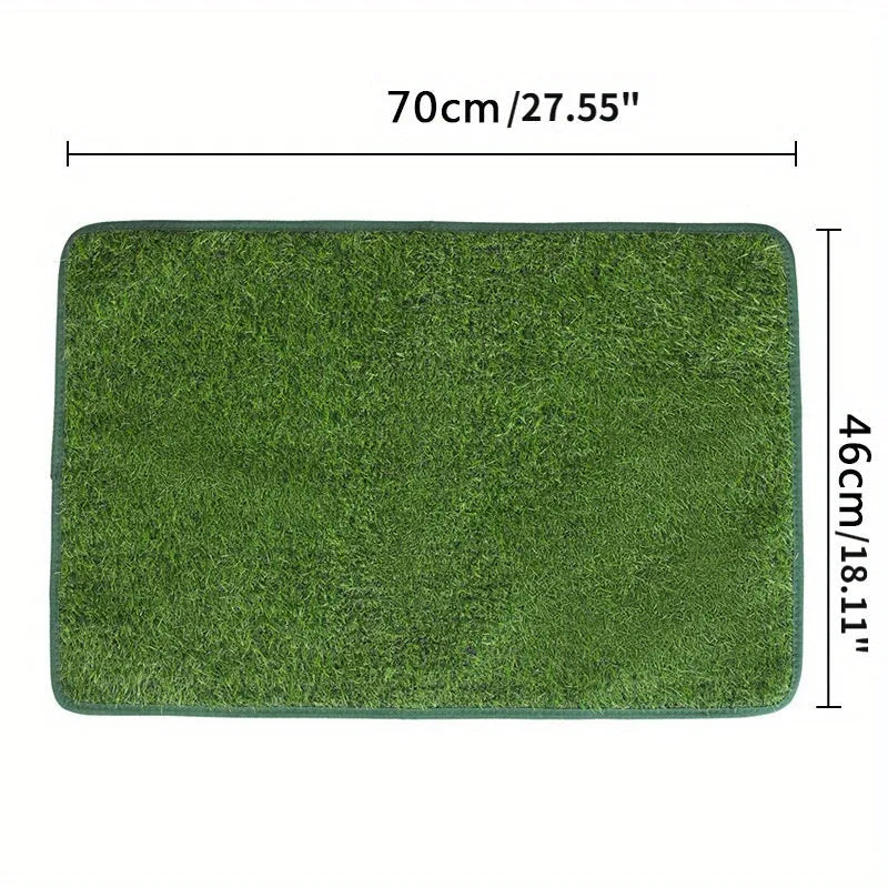 Artificial grass dog toilet training mat with drainage base tray