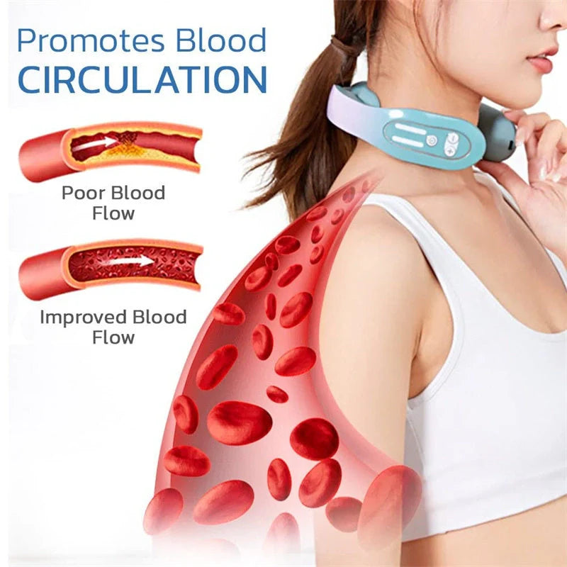 EMS Neck Acupoints Lymphvity Massager with heat function in space grey and gradient colours