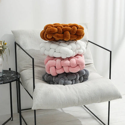 Creative Home Woven Square Plush Cushion in various colours with novel weaving design