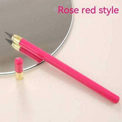 Transparent acrylic eternal pencil with alloy writing tip shown in multiple colour options
