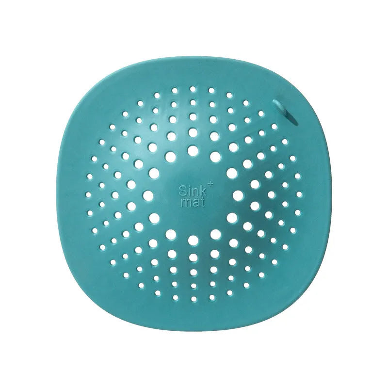 Square TPR rubber sink drain stopper measuring 145mm in dark grey, orange, white, green, and blue colour options