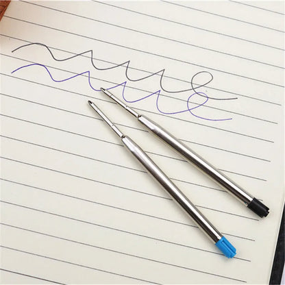 Baozhu black full metal pocket rollerball pen with two spare refills.