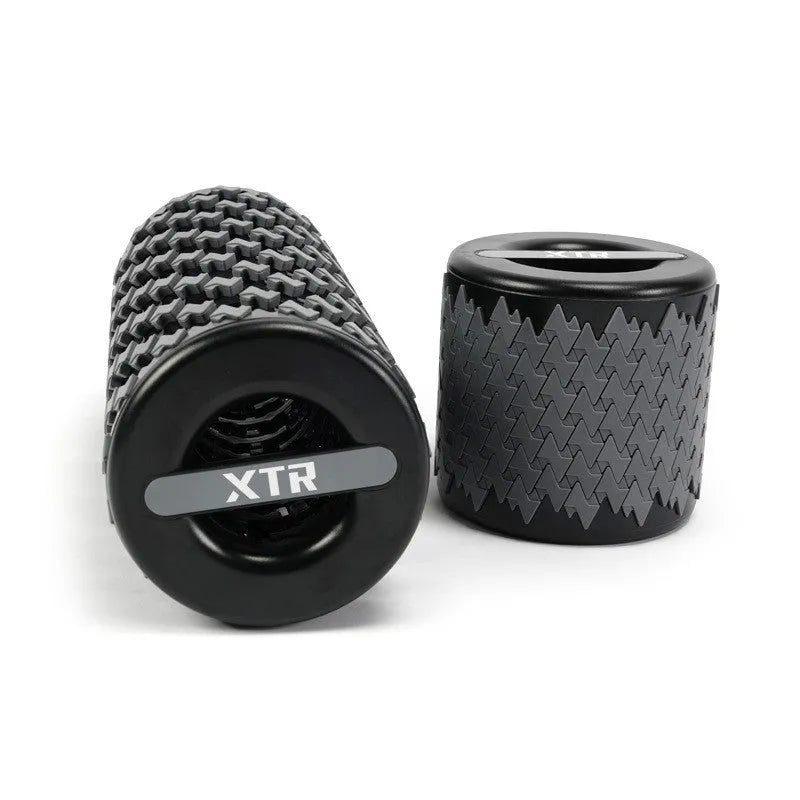 Adjustable telescopic foam roller extended to 45cm length in red colour