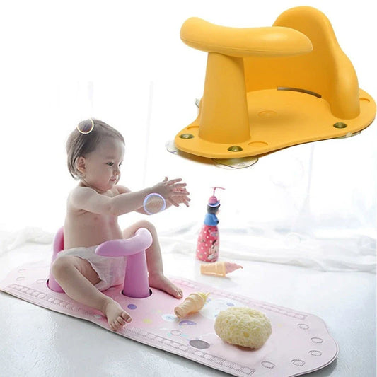 Slip-resistant baby bath chair with suction cups for safe and secure bathing