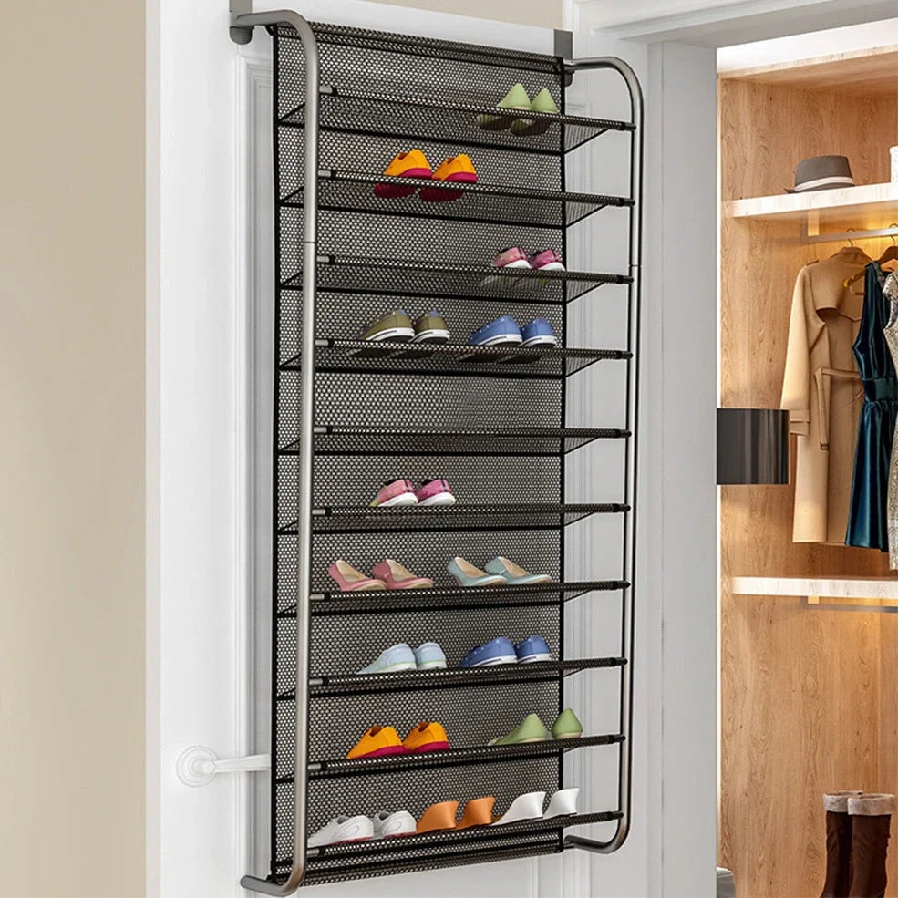 Rattan dormitory shoe cabinet with hook mounting, 40cm wide storage for 12 pairs