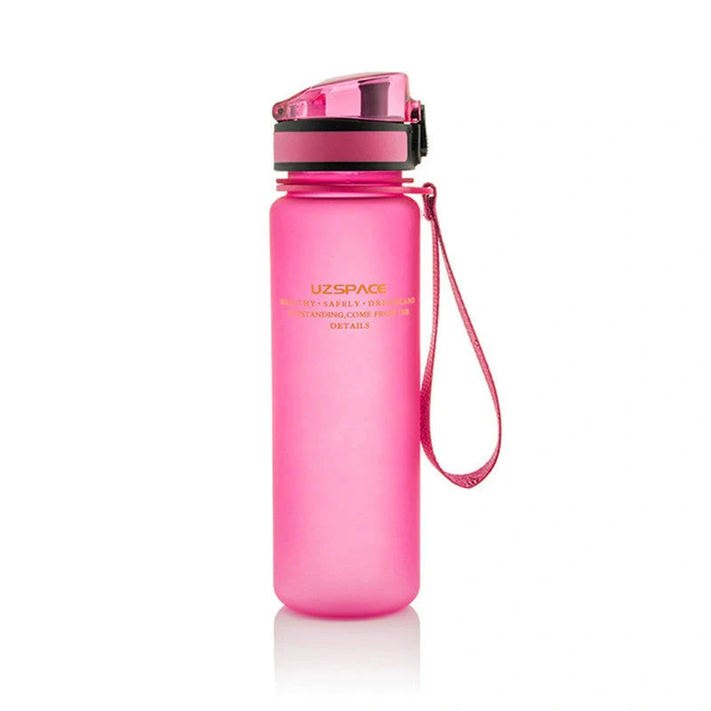 500ml leak-proof sports water bottle in red, blue, green, and grey