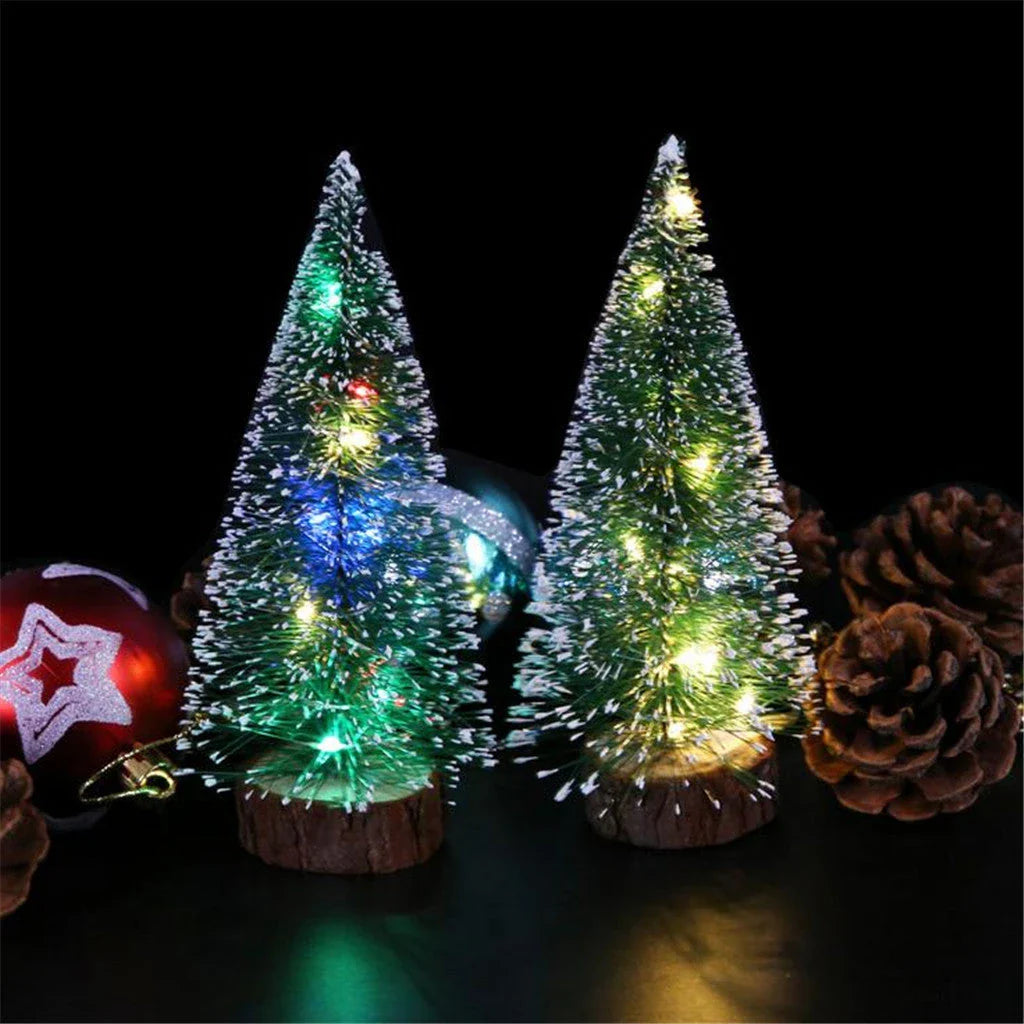 Charming mini LED Christmas tree with warm, twinkling lights and festive holiday decor