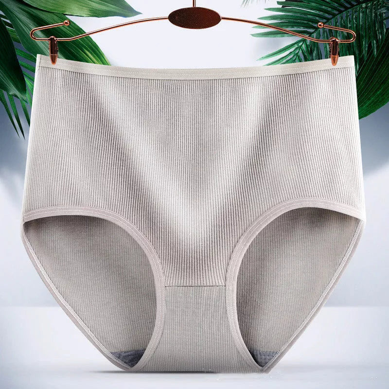 Women's high waist tummy tucking and hip lifting body shaping panties in milk silk