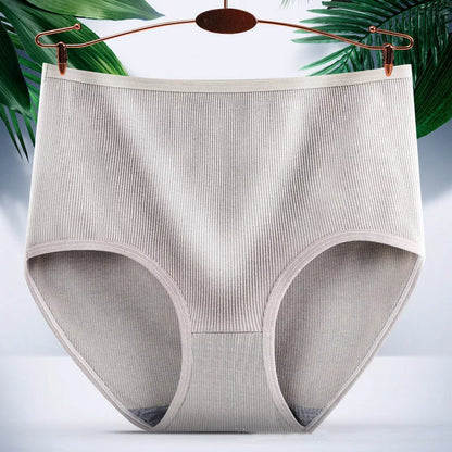 Women's high waist tummy tucking and hip lifting body shaping panties in milk silk