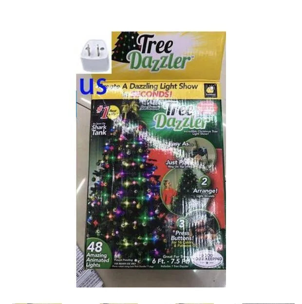 64 LED bead Christmas tree light string on a 1.8-metre wire with button control for dimming and colour changes
