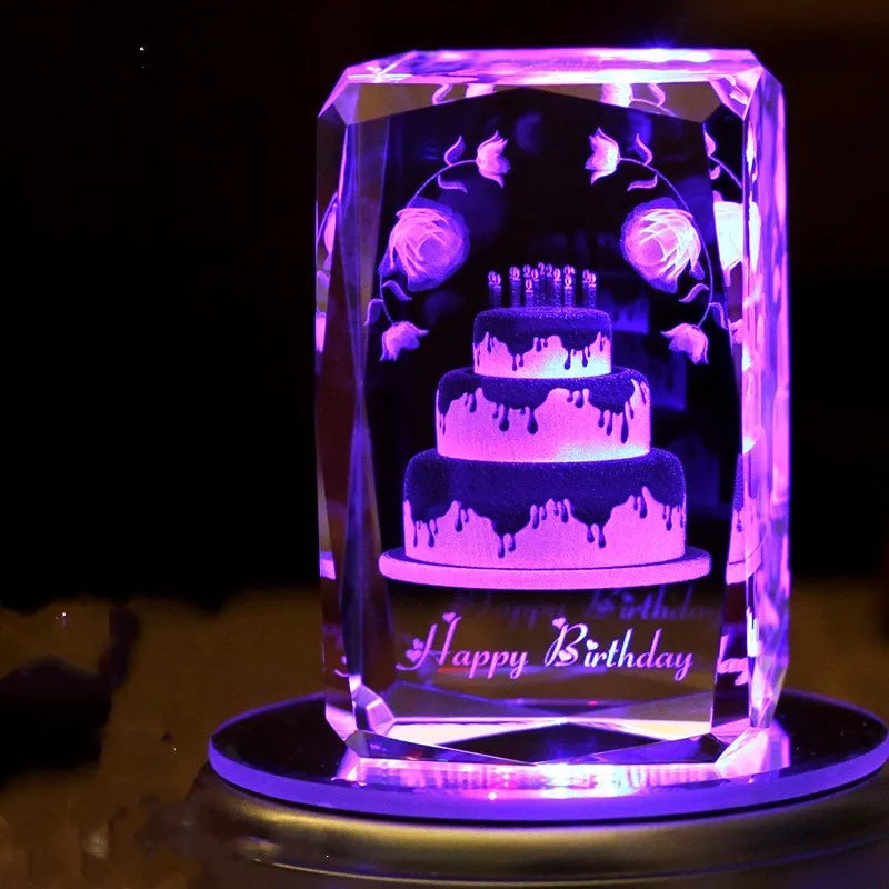 Small colourful MP4 Bluetooth LED crystal light night lamp in gift box