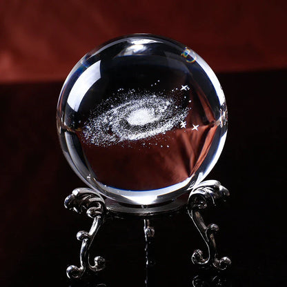 Captivating Galaxy Crystal Ball, a mesmerising celestial-inspired orb crafted with premium K9 crystal