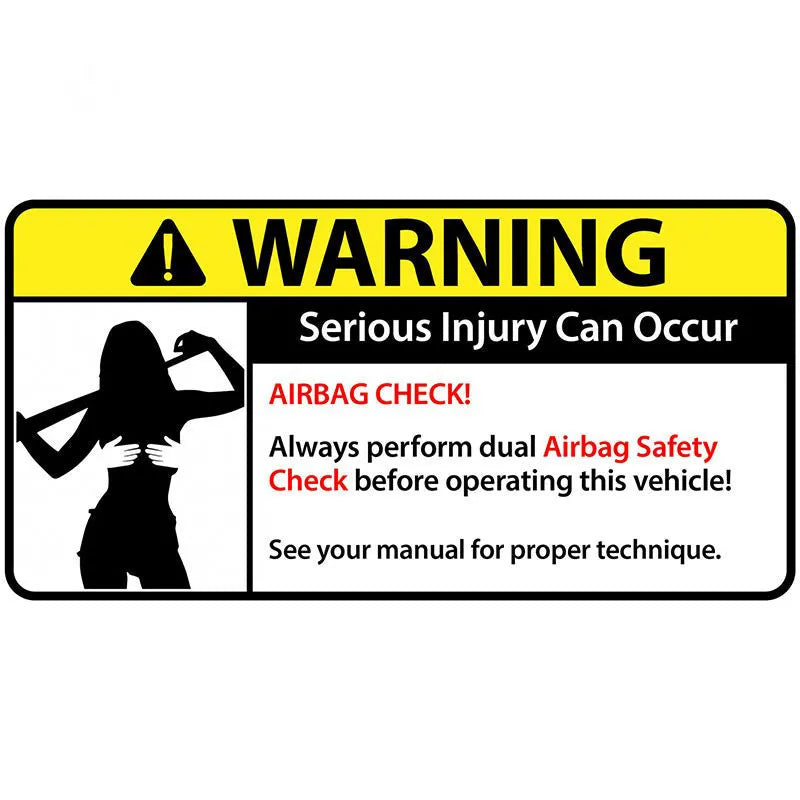 13cm humorous comic design car warning sticker on a vehicle bumper.