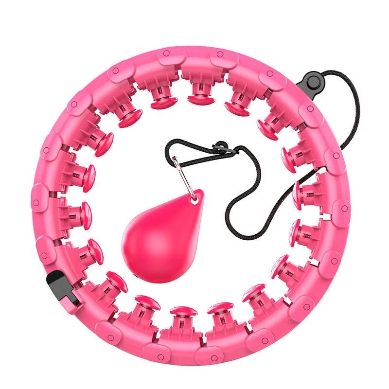 Adjustable waist slimming hoop with detachable knots for effective weight loss