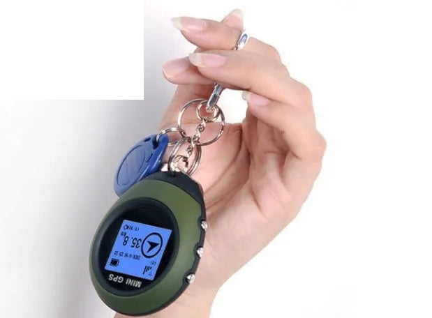Mini handheld GPS locator 65x52x21mm matte finish USB lithium battery in green or orange
