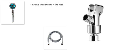 360° Rotating Shower Head with Built-In Fan - Premium ABS Plastic Construction, Water-Saving High-Pressure Spray