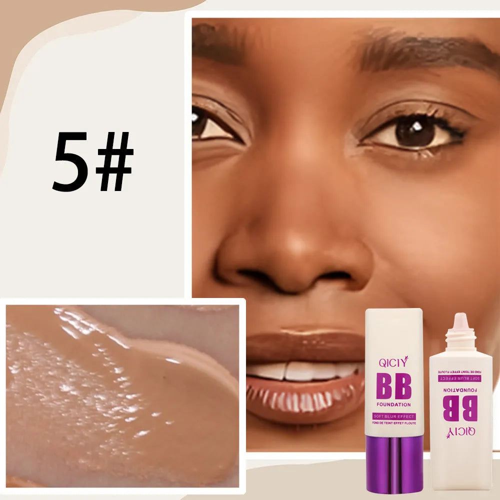 BB cream liquid foundation concealer bottle in one of 10 available shades with brightening properties