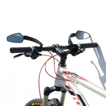 Black rotatable bicycle rearview mirror for mountain and road bike safety