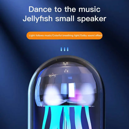 Colourful jellyfish-themed Bluetooth speaker with LED clock display showing time and battery level
