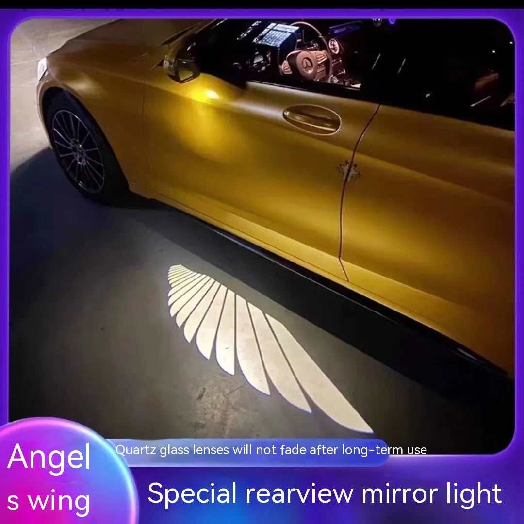 Car courtesy light with angel wings projection pattern and aluminium housing