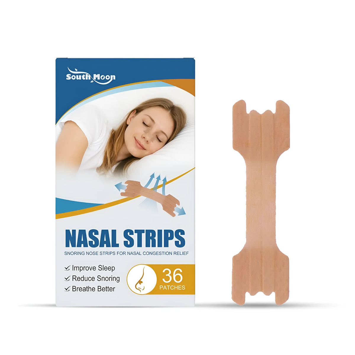 Anti-snoring nasal patch pack of 28 with cineole, menthol, tea oil, lavender oil and vitamin E