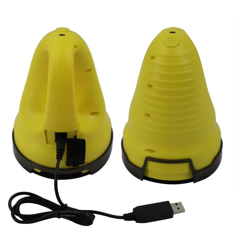 Electric snow scraper in yellow with USB charger for quick ice removal