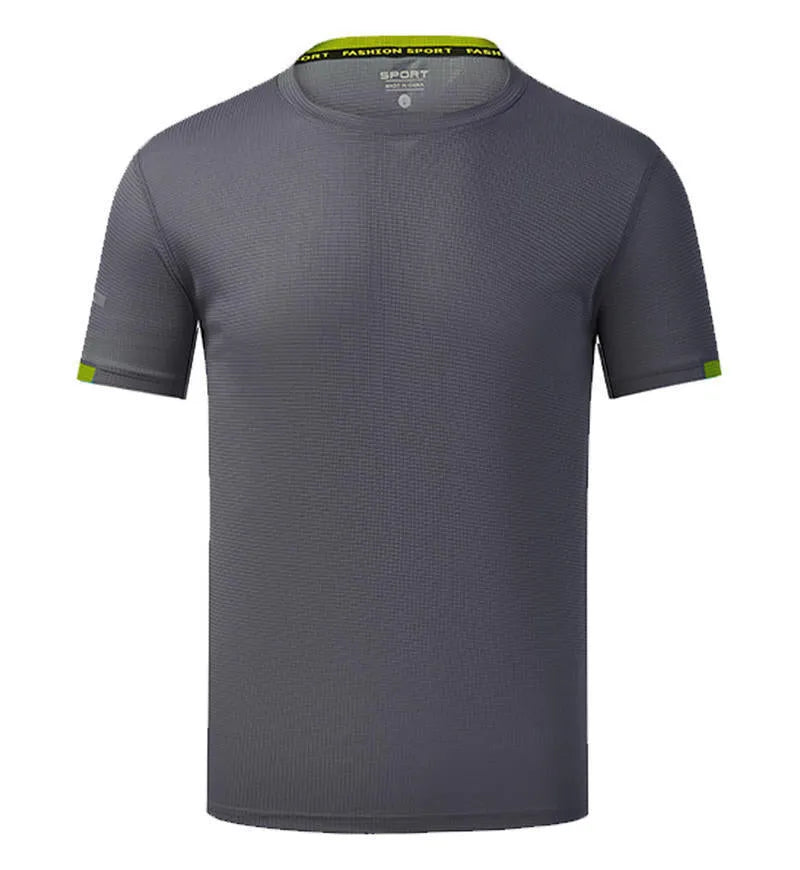 Ice silk quick-drying short sleeve shirt in solid colour with sports styling