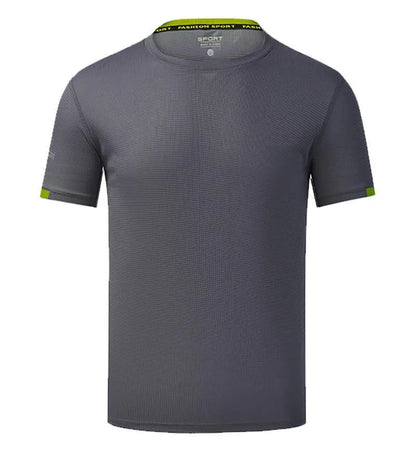 Ice silk quick-drying short sleeve shirt in solid colour with sports styling