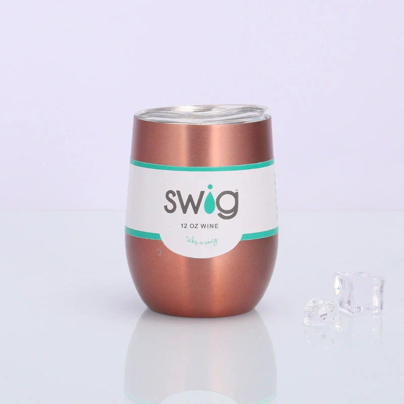 Insulated Stainless Steel Wine Tumbler - 12oz Double-Wall Vacuum Cup in Various Colors