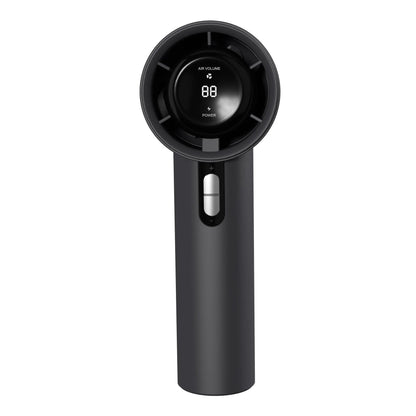 Portable handheld fan with semiconductor cooling, 3000mAh battery, and adjustable wind speeds