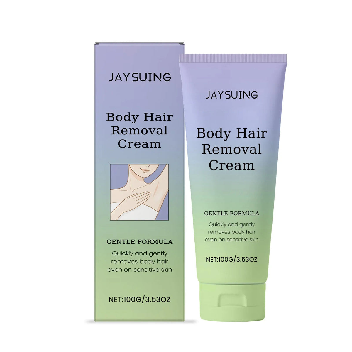 100g tube of moisturising hair removal cream with witch hazel and glycerin for legs, arms, bikini area