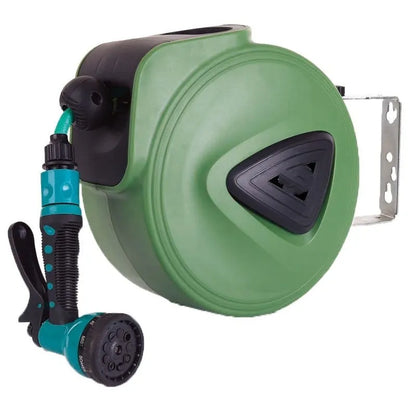 Automatic retractable hose reel with 10 metre PVC water pipe for car washing and garden watering