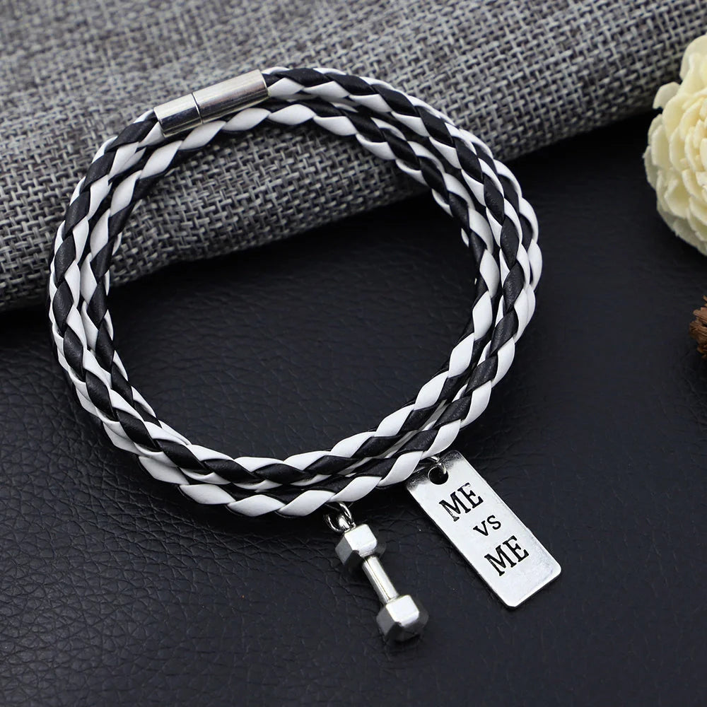 Premium woven PU rope bracelet in blue, elegant and durable accessory
