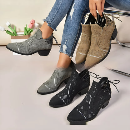 Women's plus size black mid-calf simple fashion boots with artificial PU upper