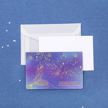 Set of three bronzed sulfuric acid paper greeting card envelopes in one of four colour designs.