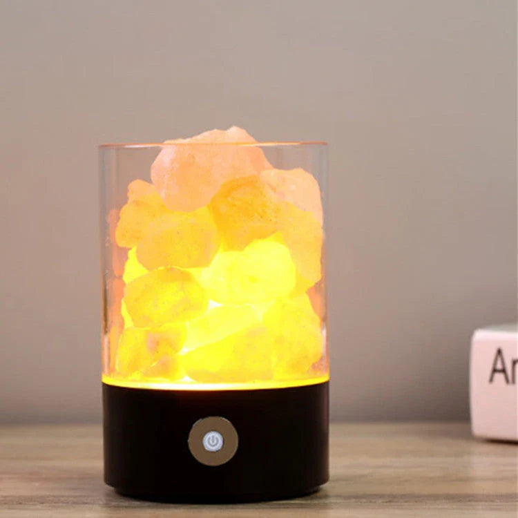 Himalayan Salt Lamp with Adjustable Color Changing LED Lighting for Air Purification and Relaxing Ambiance