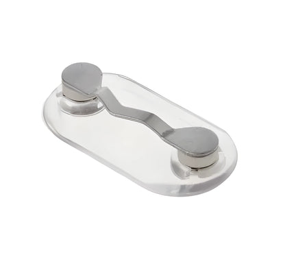 Magnetic glasses holder in black or silver, ABS and stainless steel travel storage bracket