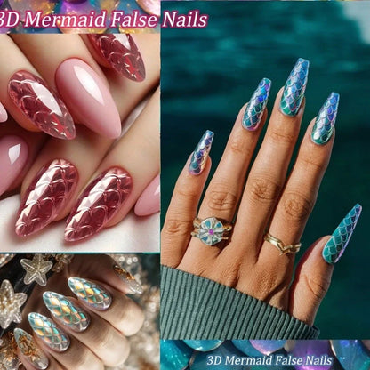 3D scale long shaping nail tips in Frigate Box with 120 or 140 pieces for nail extensions