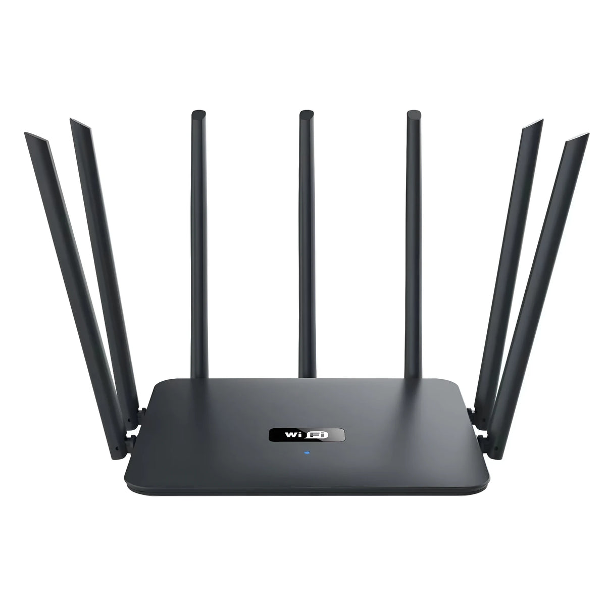 Black or white dual-frequency 5G router with either four or six antennas, dimensions 50x30x10cm