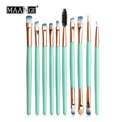 Cosmetic brush kit with 3cm nylon bristles and 14cm plastic handles in multiple colour options