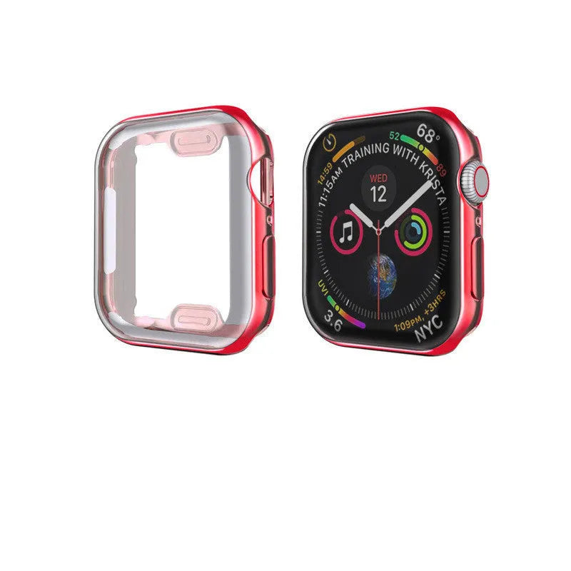 TPU watch case cover in pink for 38mm 40mm 42mm 44mm smartwatch, flexible protective shell