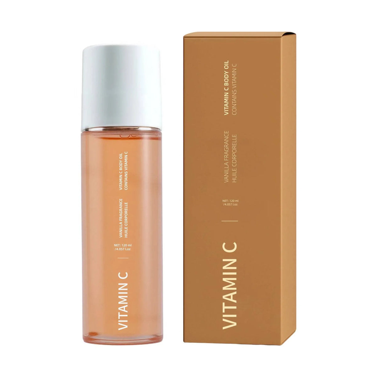 120ml vitamin C body oil in pump bottle for dry skin moisturising treatment