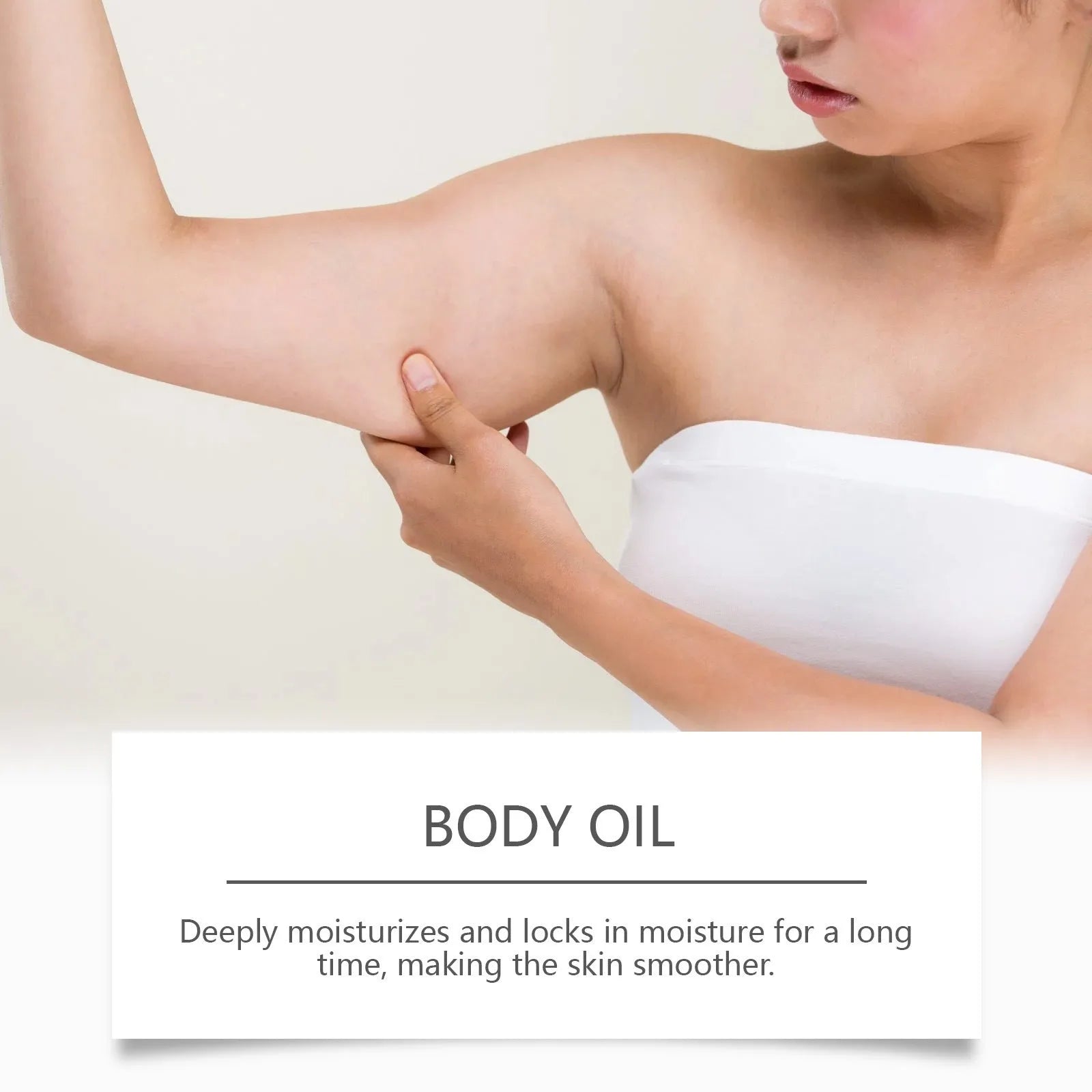 100ml bottle of body tightening massage oil with rose oil and vitamin E.