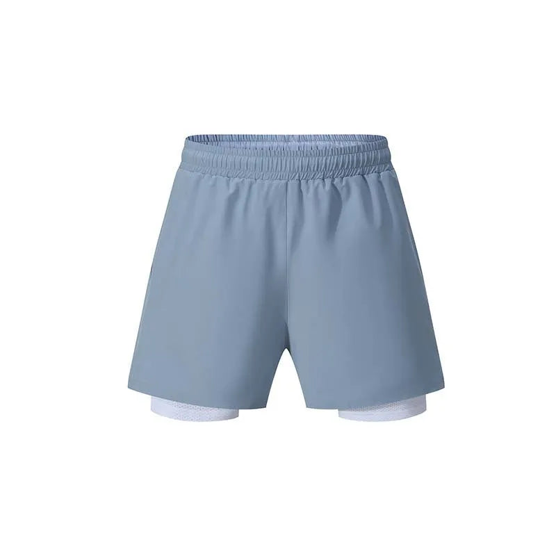 Men's black quick-dry running shorts with built-in liner for summer fitness