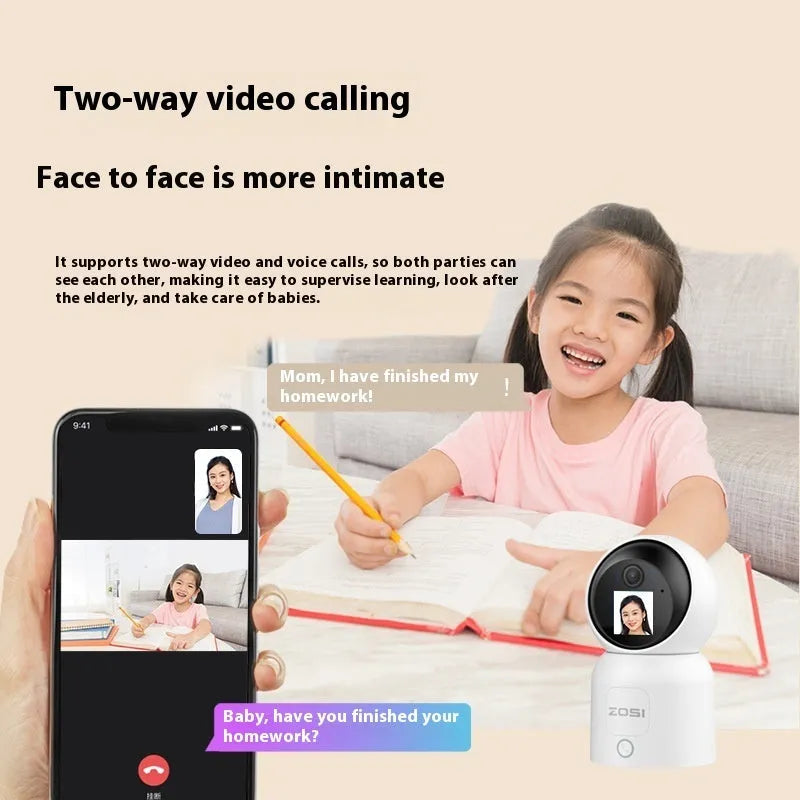Zhou Shi wireless indoor security camera with large screen and wall mount bracket