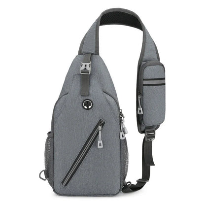 Rugged canvas crossbody bag for men in various colors, featuring a spacious main compartment, adjustable shoulder strap, and multiple pockets for organized storage.