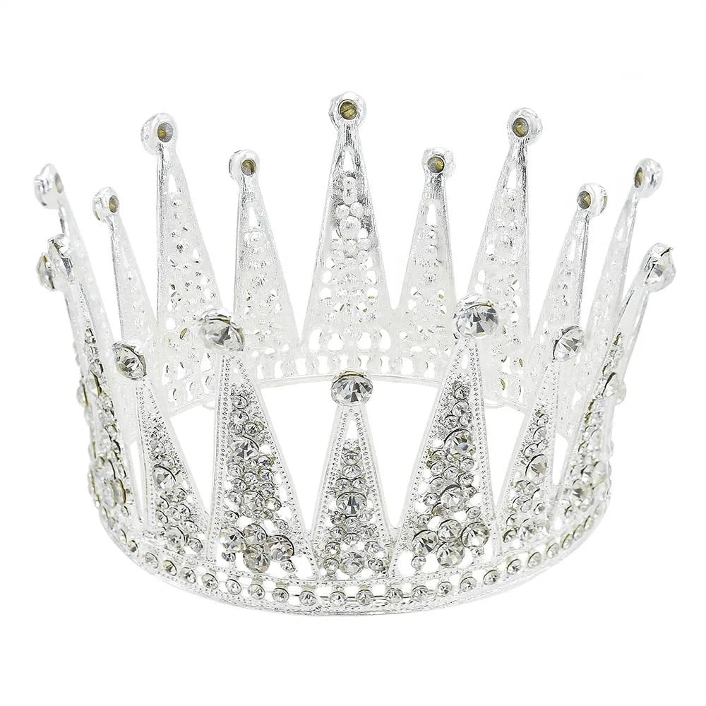 Elegant bridal crown with diamond-like accents made from high-quality alloy
