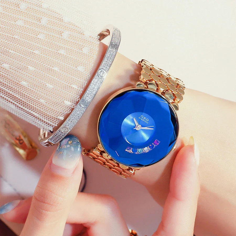 Elegant stainless steel watch with electroplating finish, quartz movement, and mineral tempered glass mirror