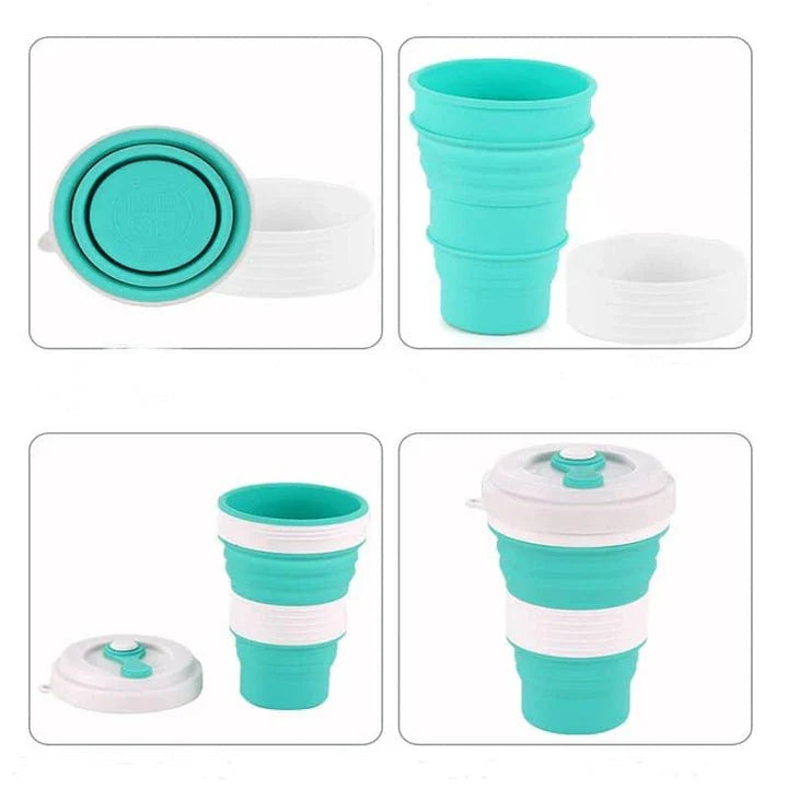 Colourful Folding Silicone Coffee Mug, a portable and eco-friendly companion for on-the-go caffeine enjoyment